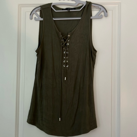 White House Black Market Soft Lace Up Tank - Picture 2 of 7